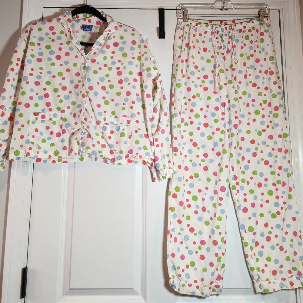 Pine Cone Hill Fine Linens Colorful Polka Dot 2 Piece Pajama Set Small